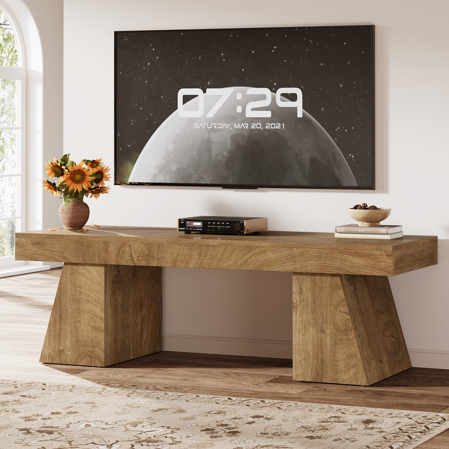 Tribesigns Mobile porta TV basso da 160 cm per televisori fino a 75 pollici con base geometrica