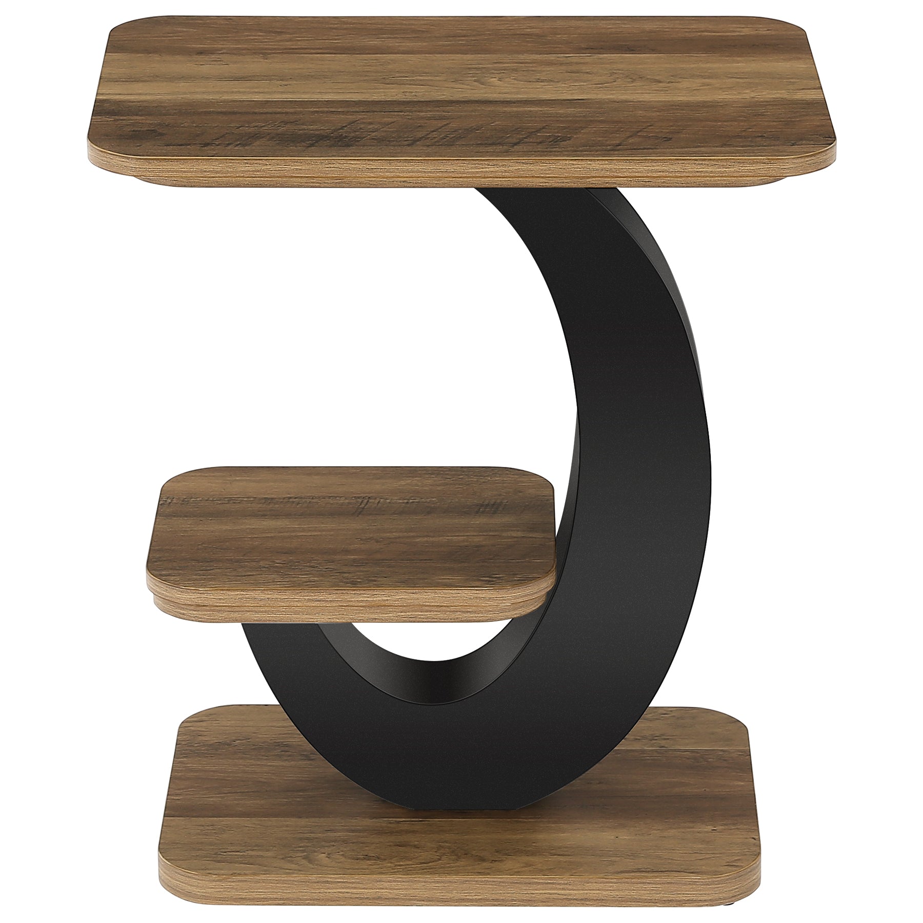 Tribesigns Tavolino laterale a 2 ripiani, tavolino stretto da divano/comodino con struttura ad arco