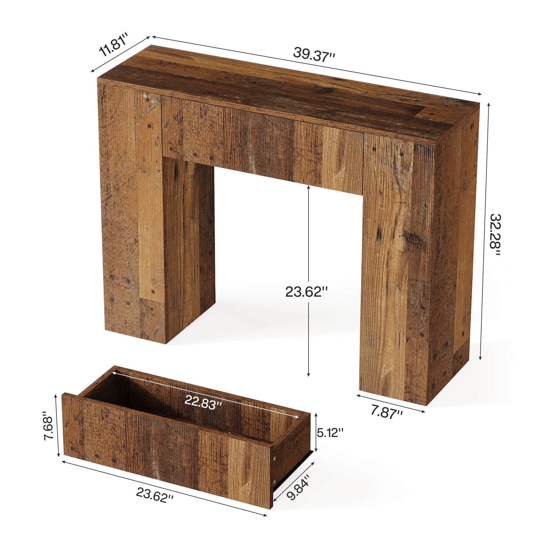 Tribesigns 100 cm Consolle, tavolo da ingresso con cassetti