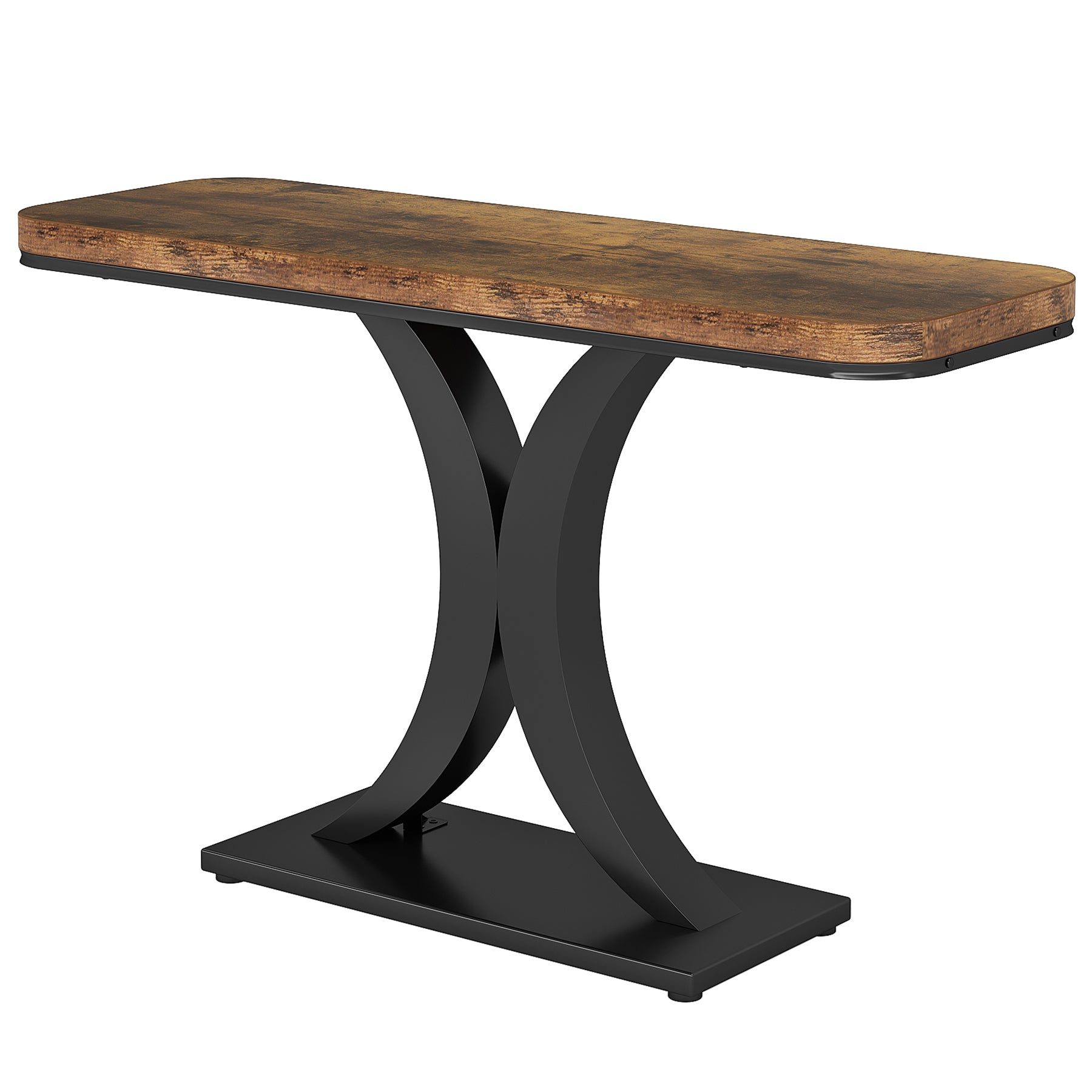 Tribesigns Consolle Industriale, Tavolo da Foyer per Ingresso Stretto da 100 cm con Base Geometrica