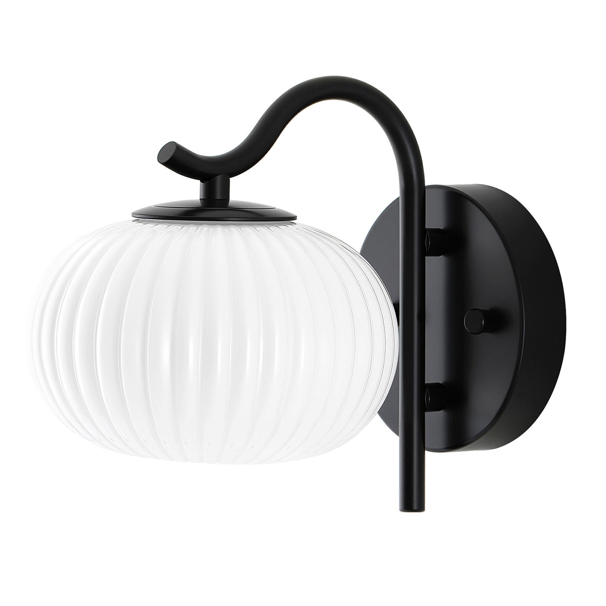 Set di 2 Applique da Interno in Vetro Bianco Latte Scanalato