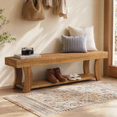 Panca Country in Abete Massello con Gambe Curve, 160 cm, per Ingresso 3