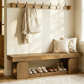 Panca Portascarpe Country con Ripiano, 160 cm, per Ingresso e Camera da Letto 3