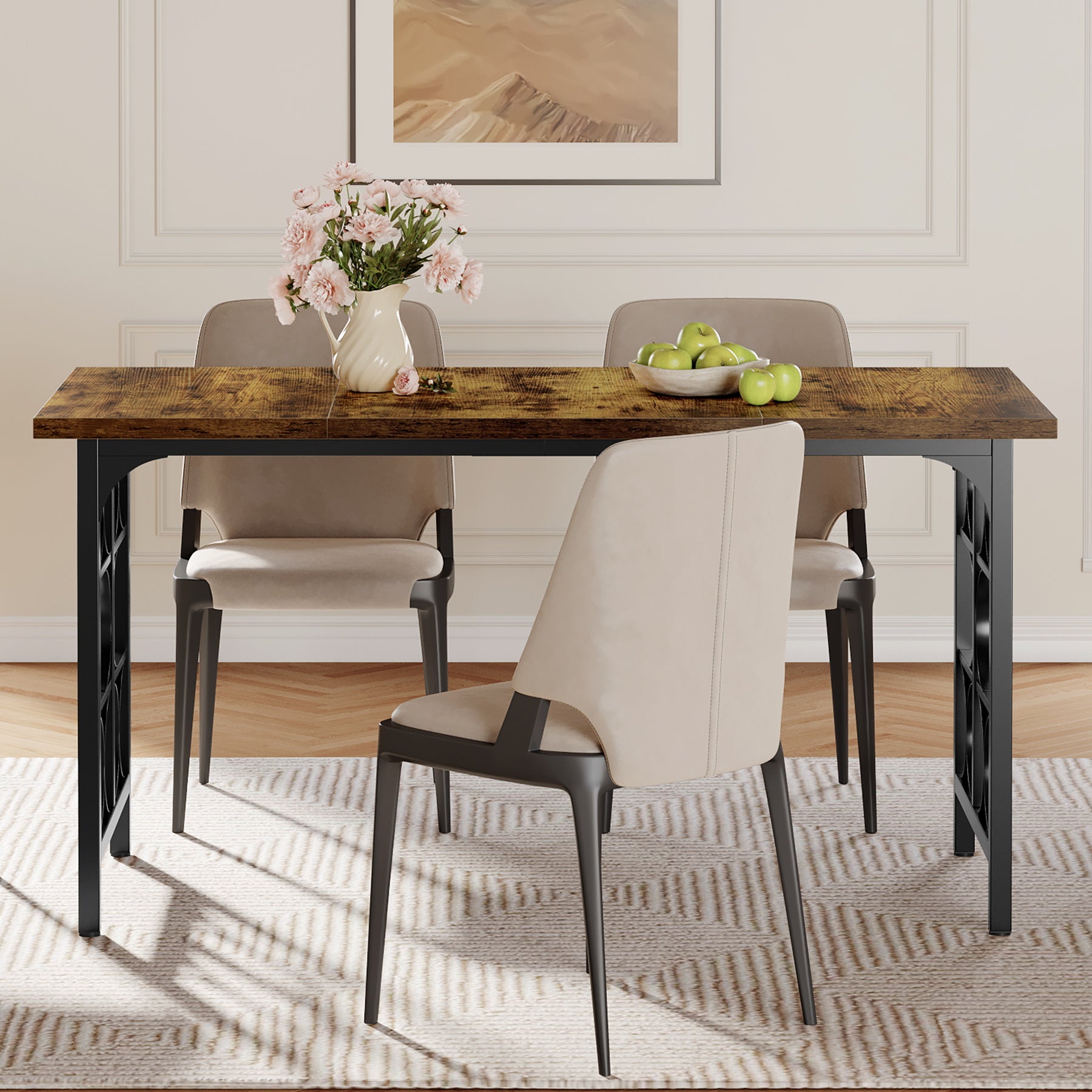 Tribesigns Tavolo da pranzo, 139 cm tavolo da cucina per 4-6 persone