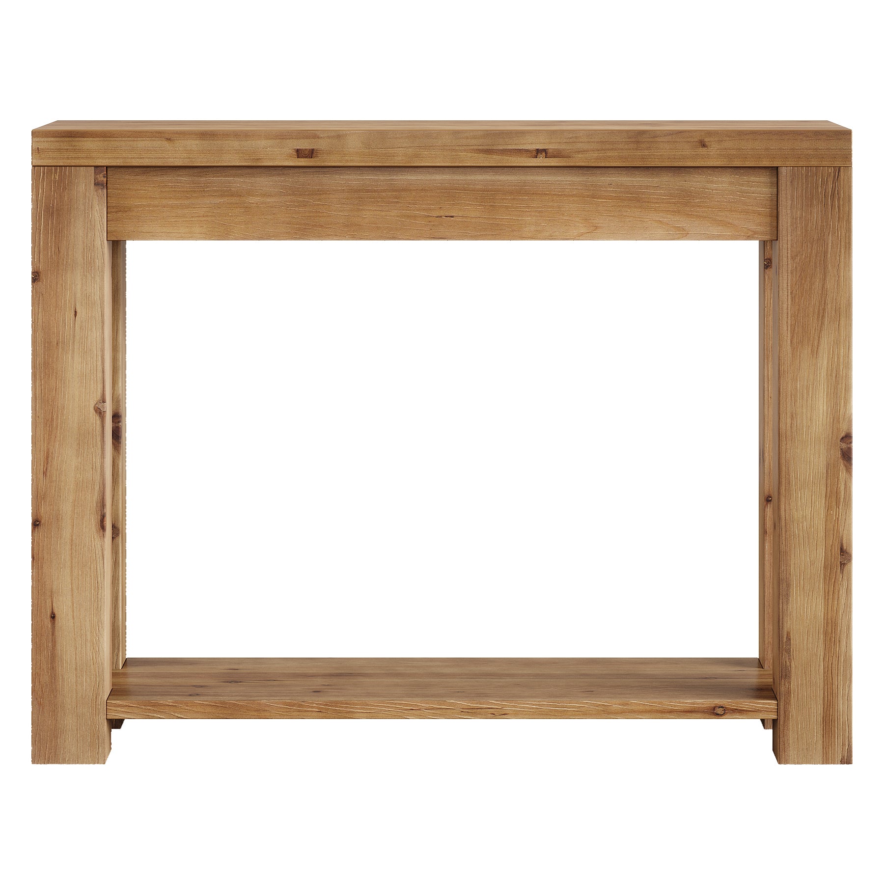 Tribesigns Consolle Ingresso da 110 cm, Tavolo Consolle in Legno Massello con Ripiano a 2 Livelli