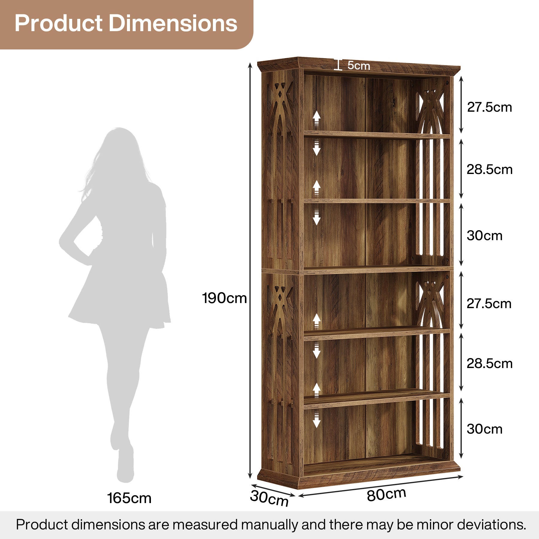 Tribesigns 190 cm Libreria, libreria e scaffalatura freestanding a 6 ripiani