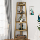 Tribesigns Scaffale angolare alto (178 cm) con 5 ripiani, mobile contenitore salvaspazio per soggiorno 3