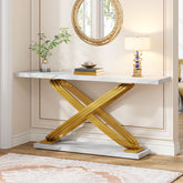Tribesigns Tavolo Consolle, 140 cm Tavolo d'ingresso in Marmo Moderno 3
