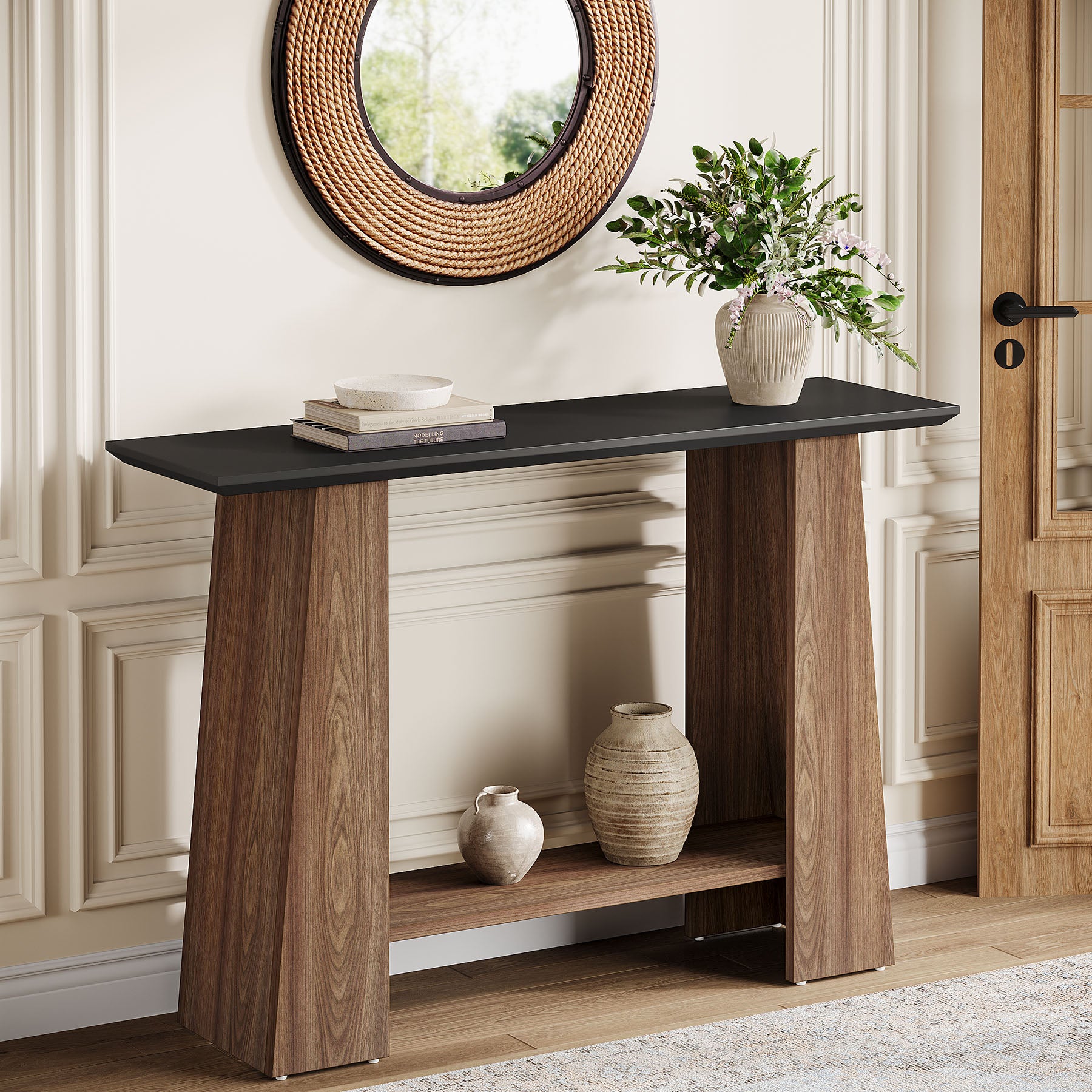 Tribesigns Tavolo consolle da 120 cm, tavolo da ingresso a 2 livelli in stile moderno