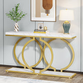 Tribesigns O Shape Console Table, 140 cm Faux Marmo Divano Ingresso Tavolo 3