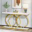 Tribesigns O Shape Console Table, 140 cm Faux Marmo Divano Ingresso Tavolo