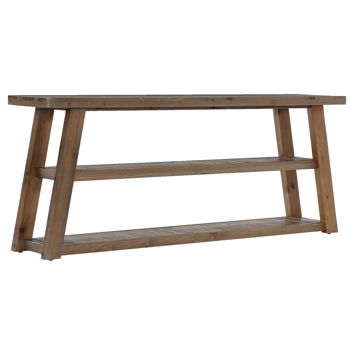 Consolle Country in Legno Massello a 3 Ripiani, 160 cm, per Ingresso