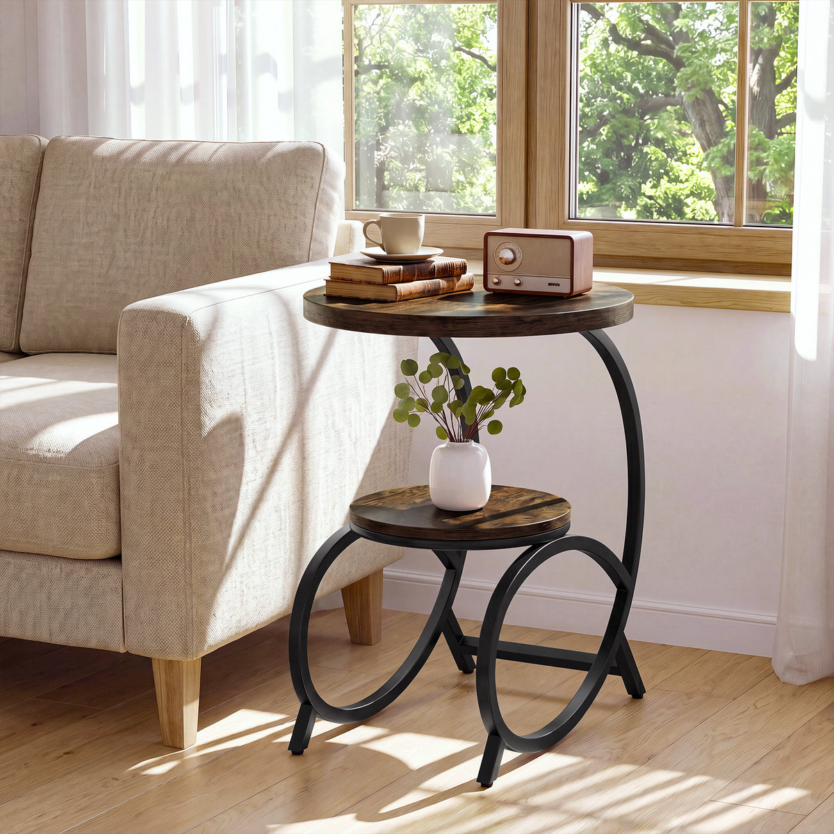 Consolle Country in Legno Massello con Gambe Curve e Ripiano, 105 cm, per Ingresso
