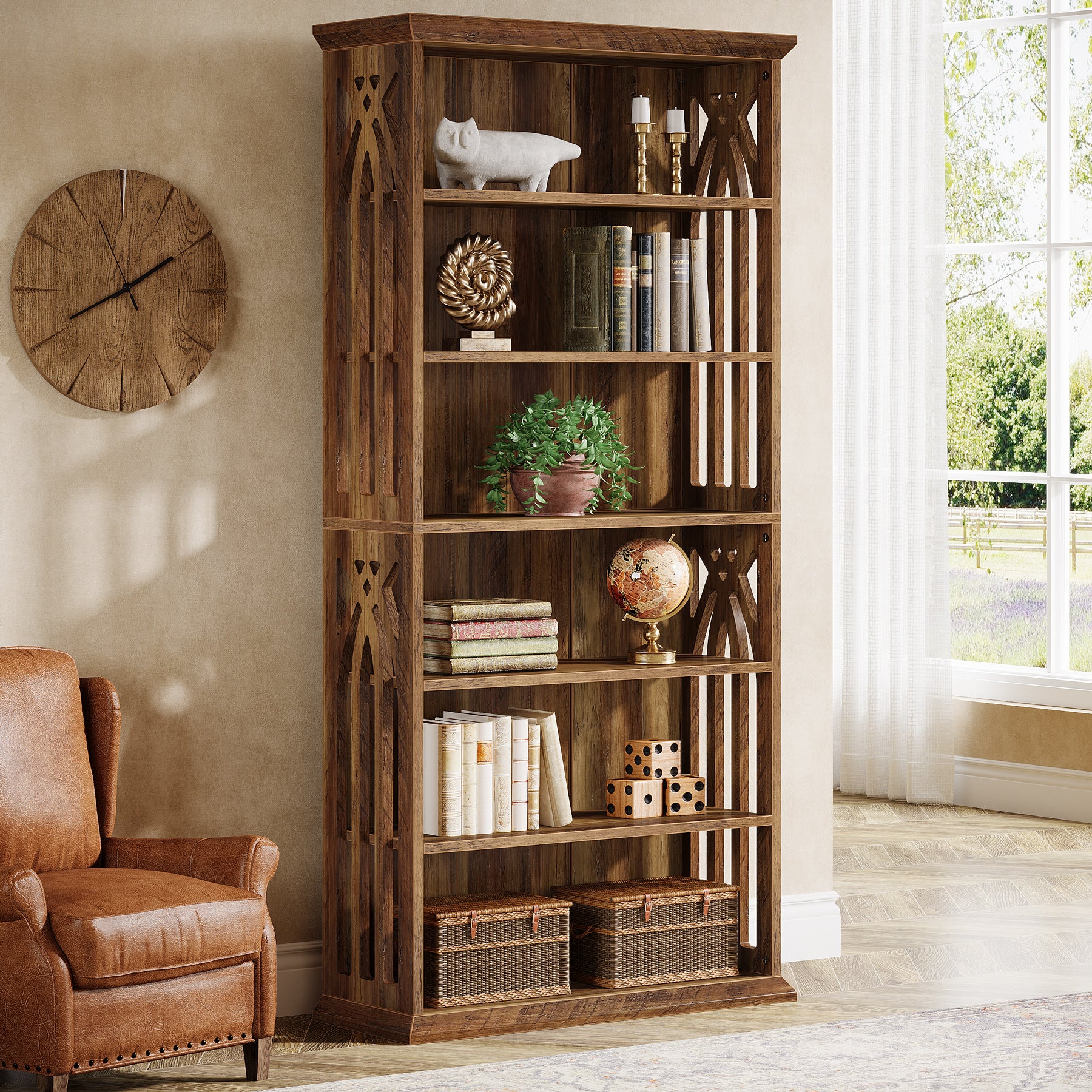 Tribesigns 190 cm Libreria, libreria e scaffalatura freestanding a 6 ripiani