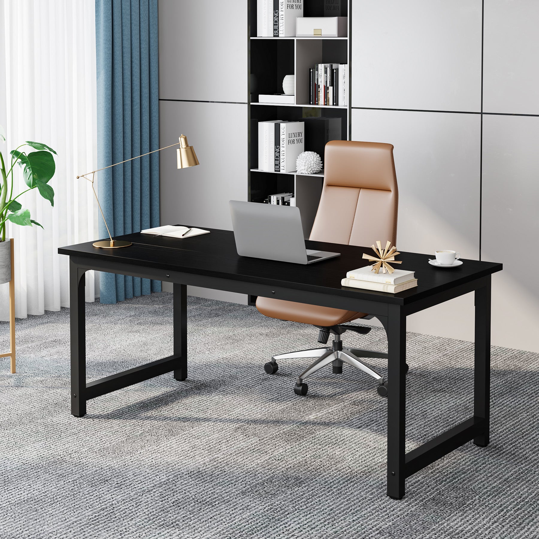 Tribesigns Scrivania per Computer Moderna, Scrivania da Studio Postazione di Lavoro per Ufficio Domestico