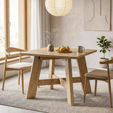 Tribesigns Tavolo da pranzo quadrato da 100 cm, tavolo da cucina in stile rustico per 4 persone 3