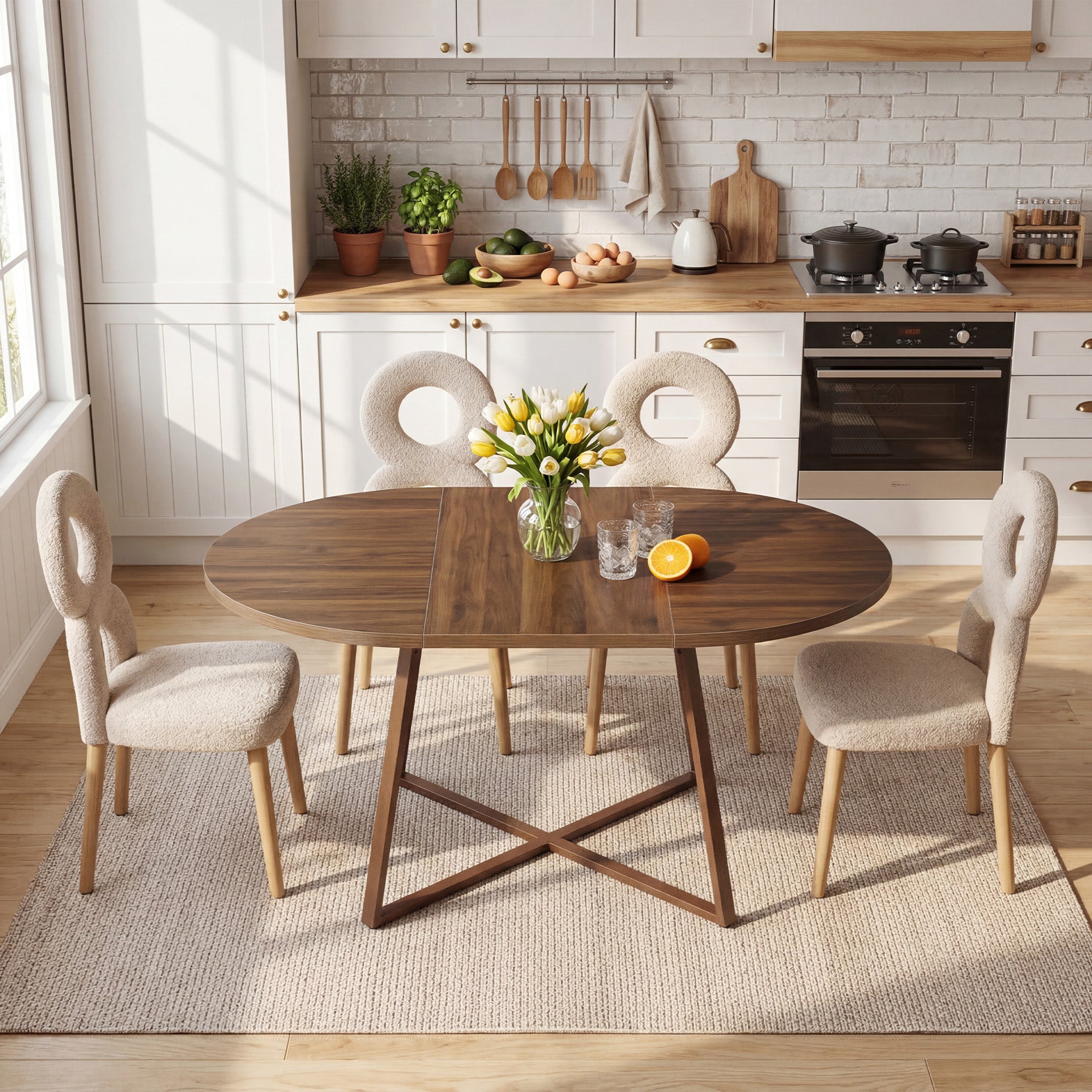 Tribesigns Tavolo da pranzo, moderno tavolo da cucina per 4-6 persone