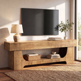 Tribesigns Mobile TV Basso Rustico in Legno con Ripiano Aperto, 160 cm, per TV fino a 75" 3