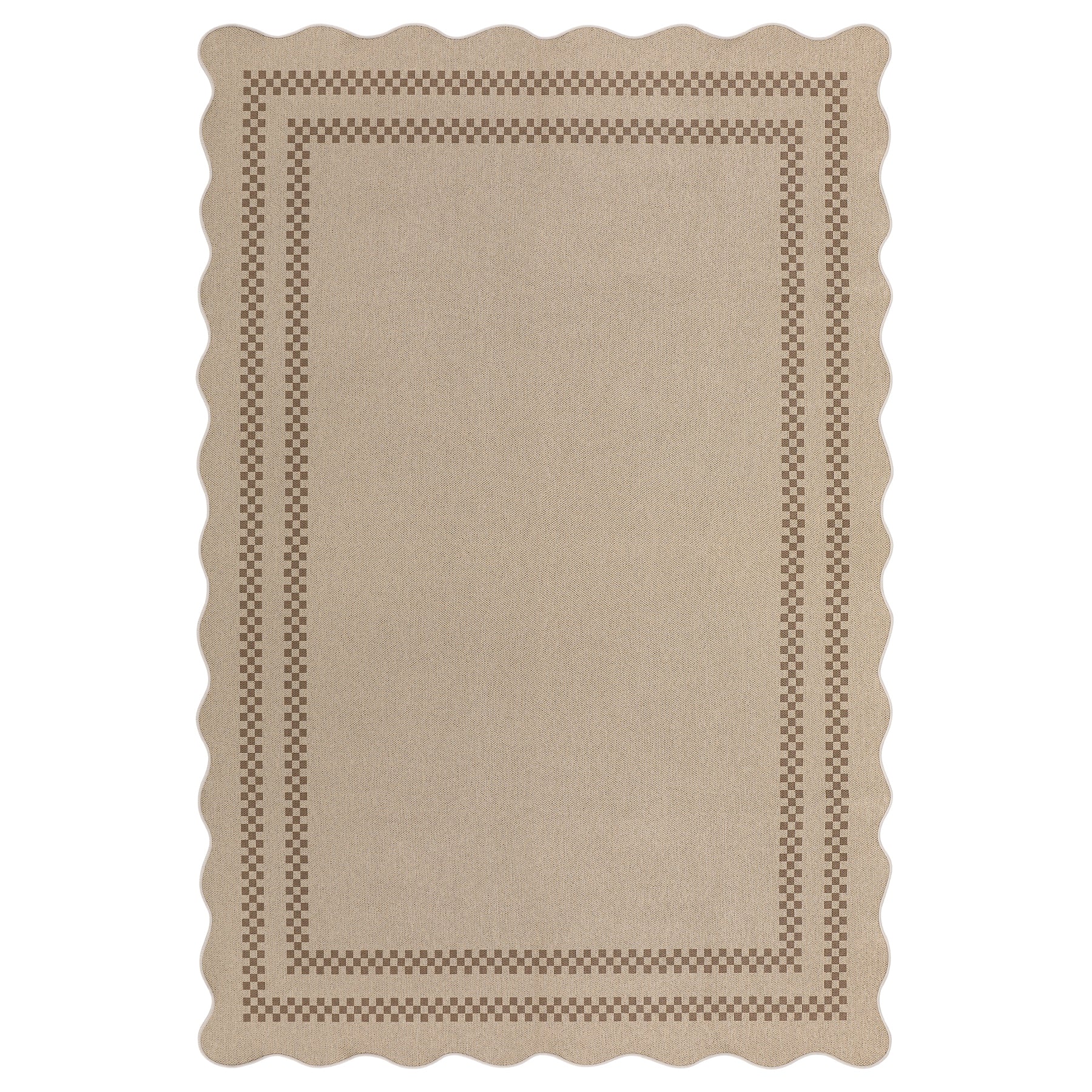 Tribesigns 160x230/200x300 cm Tappeto in simil-iuta, con bordo in stile country, lavabile e antiscivolo, ideale per cucina e soggiorno, certificato Oeko-Tex.