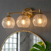 Tribesigns Applique Bagno 3 Luci, Applique Murale E27 Lampada da Specchio Dorata 3