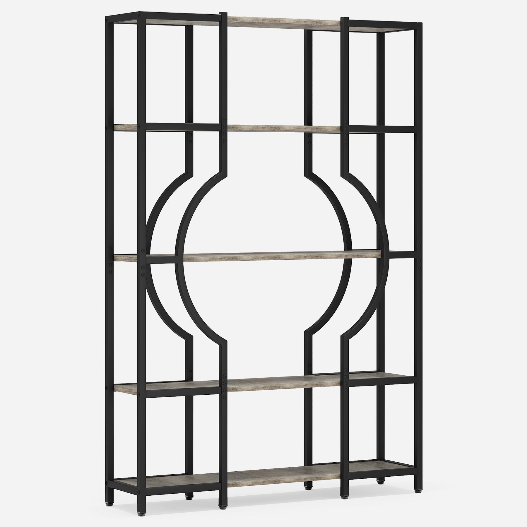 Tribesigns Libreria industriale a 5 ripiani,Scaffale alta vintage con 12 ripiani espositivi aperti