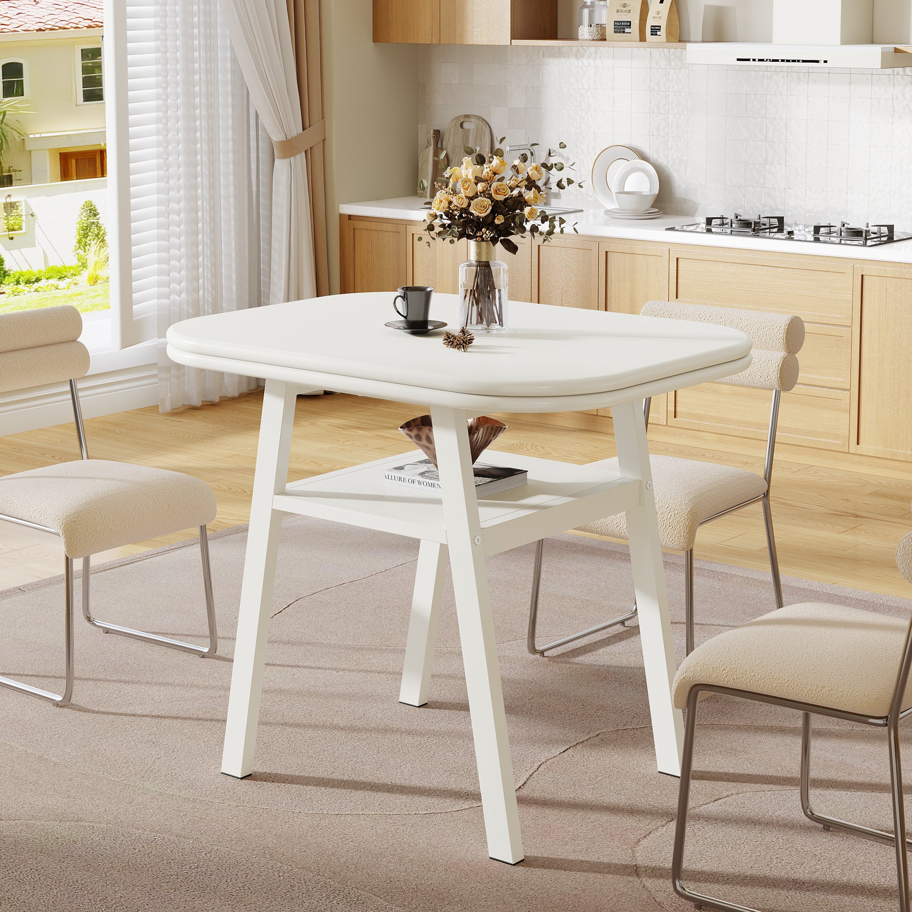 Tribesigns Tavolo da pranzo, 80 cm tavolo da cucina moderno per 2-4 persone