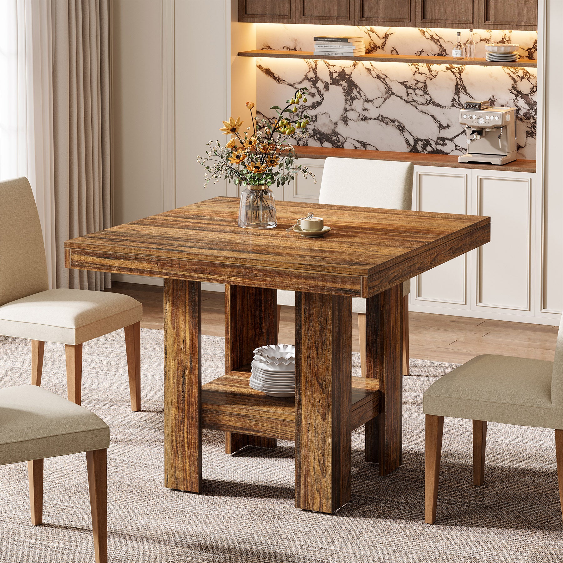 Tribesigns Tavolo da Pranzo, 80 cm Tavolo da Cucina per 2 Persone