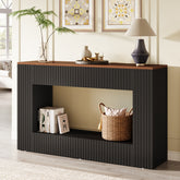 Tavolo Consolle Moderno da 140 cm, Tavolino da Divano in Legno con Contenitore 3