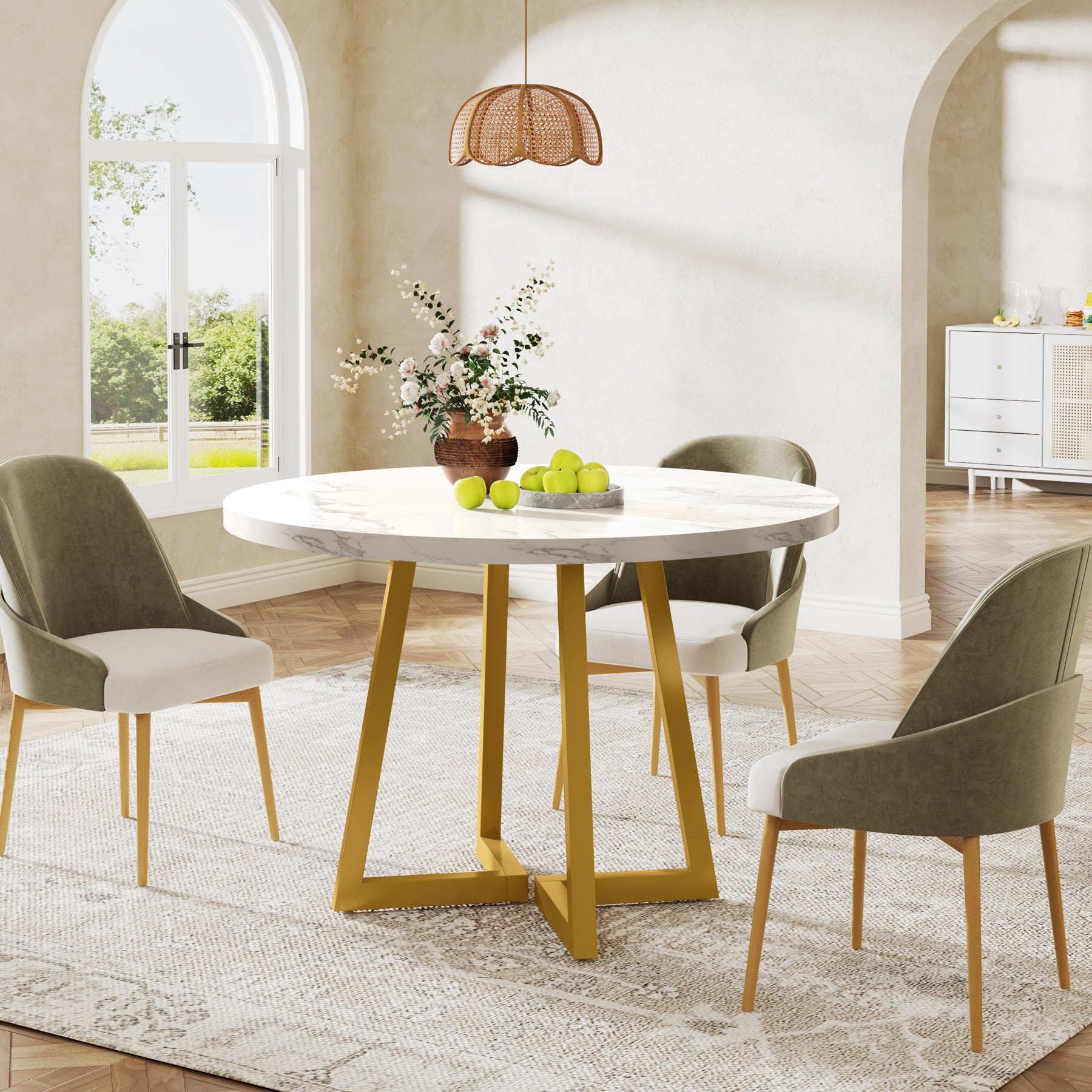 Tribesigns tavolo da cucina per 4 persone, tavolo da pranzo in legno per sala da pranzo