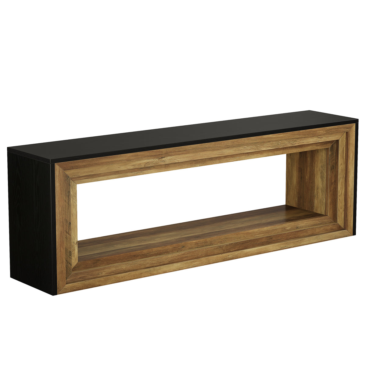Panca Country con Vano Contenitore, 160 cm, per Ingresso, Utilizzabile come Mobile TV