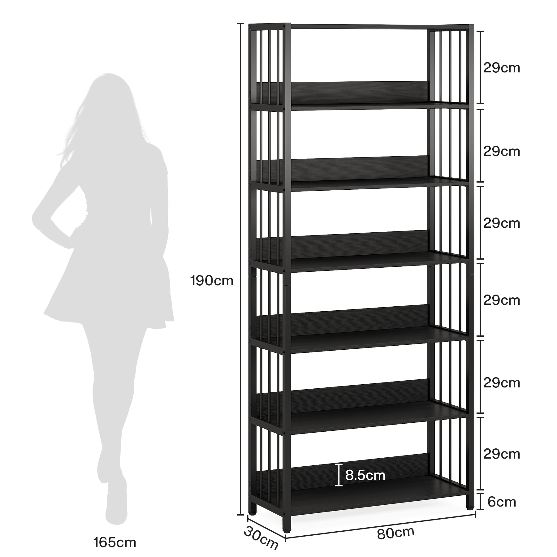 Credenza Alta Da Cucina Con Ripiani Regolabili E Portabottiglie, Con 4 Ante E 2 Cassetti Per Cucina E Soggiorno Nera 99079484 Credenza Alta Da Cucina Con Ripiani Regolabili E Portabottiglie, Con 4 Ante E 2 Cassetti Per Cucina E Soggiorno Nera 99079484