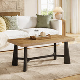 Tavolino da Salotto Rettangolare con Struttura in Metallo, 120 x 60 cm, per Soggiorno 3