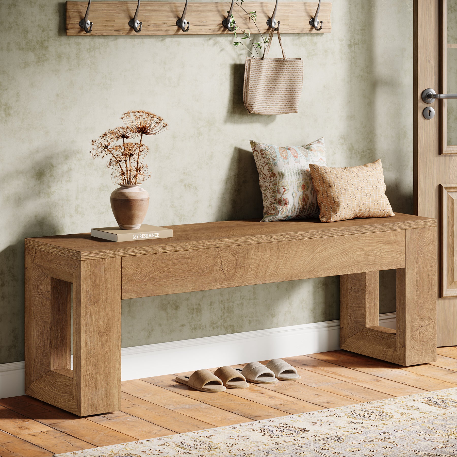 Panca Country in MDF, 120 cm, per Sala da Pranzo e Camera da Letto