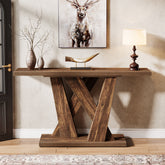 Tribesigns Tavolo consolle da 140 cm, moderno tavolino d'ingresso con base geometrica 3