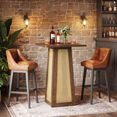 Tribesigns Tavolo da bistrot quadrato 80 x 80 cm, tavolo da pranzo con base centrale a piedistallo, ideale per un bar domestico 3