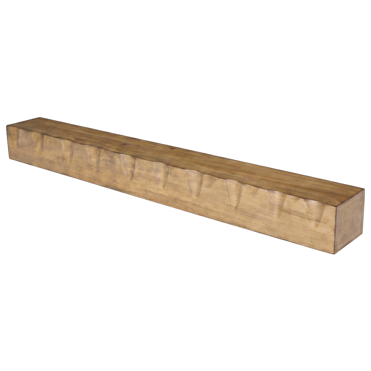Mensola Camino Sospesa Rustica in Legno Massello, 160 cm, Portata 36 kg