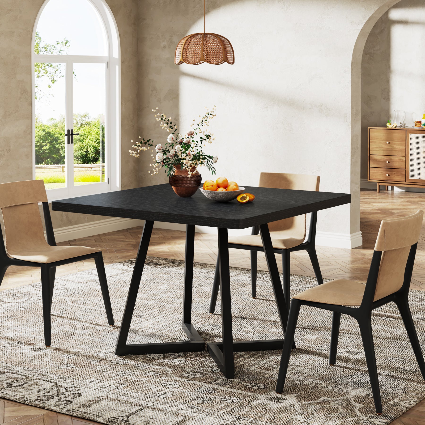 Tribesigns tavolo da cucina per 4 persone, tavolo da pranzo in legno per sala da pranzo