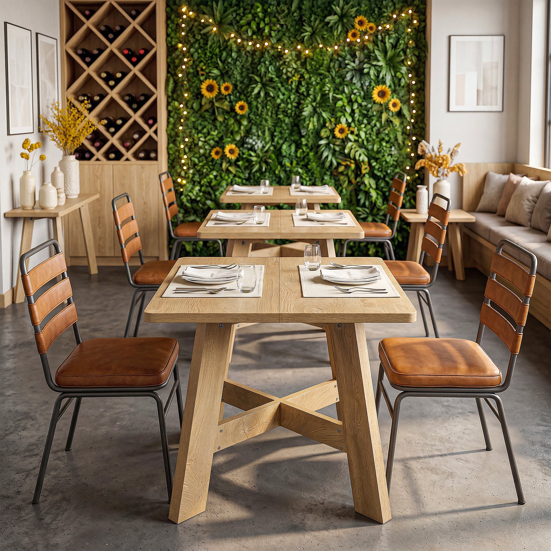 Tribesigns Tavolo da pranzo quadrato da 100 cm, tavolo da cucina in stile rustico per 4 persone
