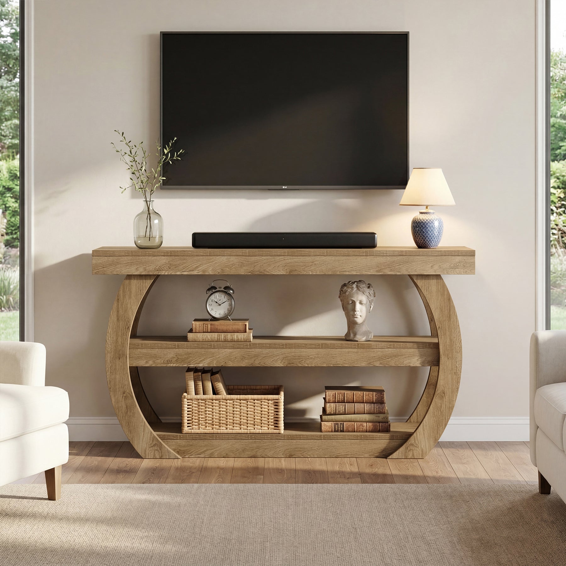 Tribesigns Mobile TV da 160 cm, mobile per TV in stile rustico da 75 pollici