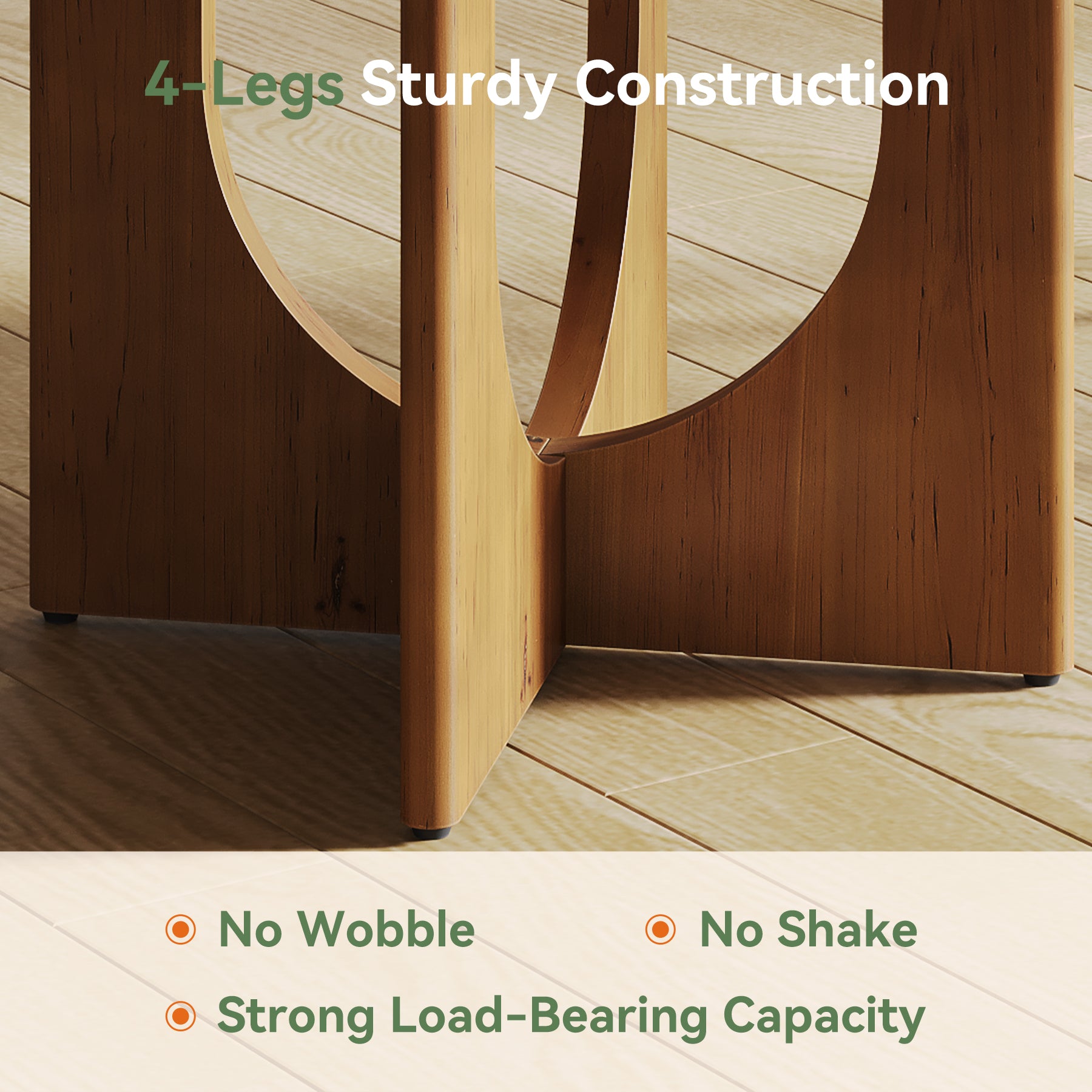 Tribesigns Tavolo da pranzo da 80 cm, tavolo da cucina quadrato in legno massello