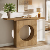 Tribesigns Tavolo consolle, Tavolo da ingresso da 105 cm con design a foro rotondo 3