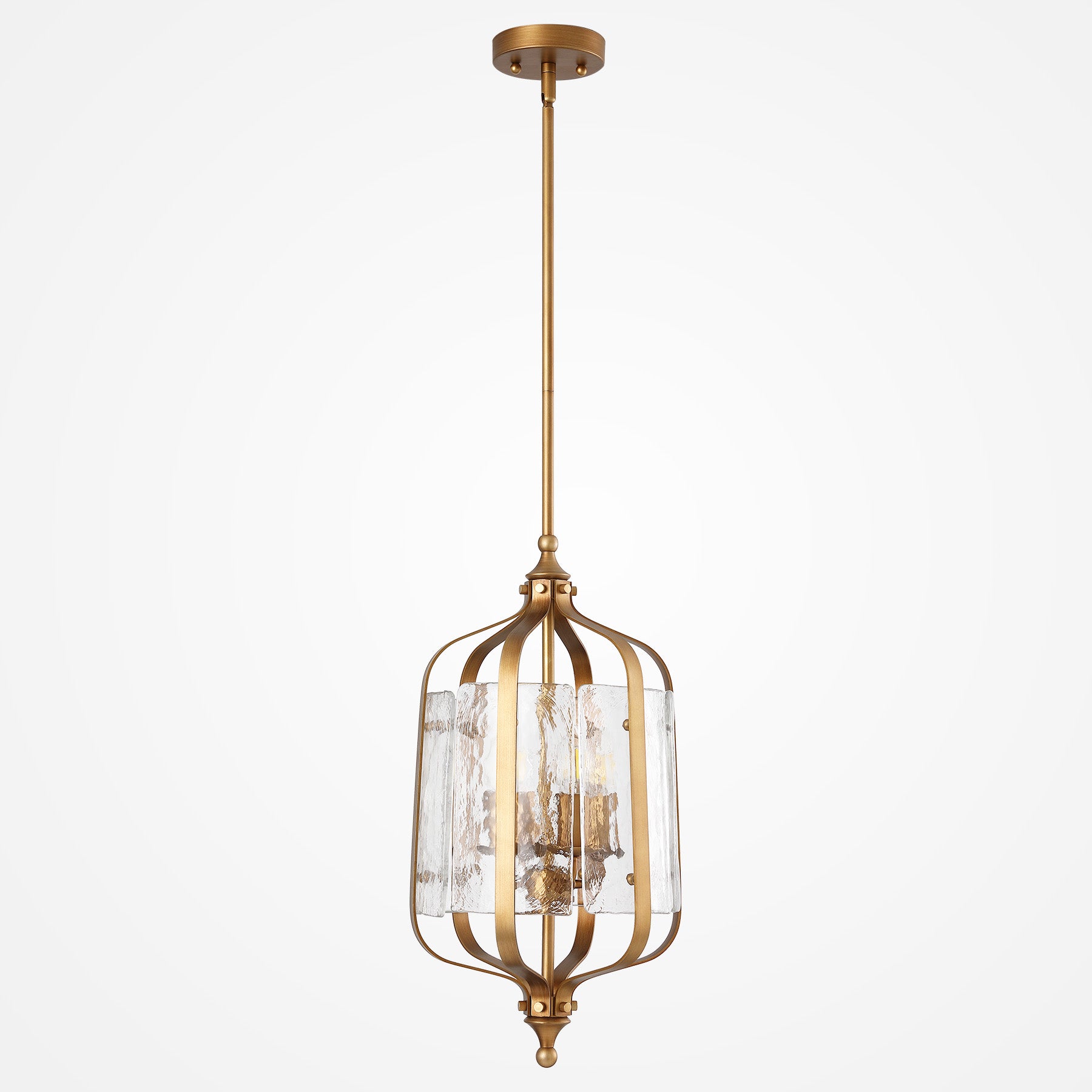 Lampadario a Sospensione Vintage Dorato, Ø 27 cm, Altezza Regolabile, per Tavolo da Pranzo