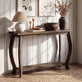 Consolle Country in Legno Massello con Gambe Curve e Ripiano, 105 cm, per Ingresso 3