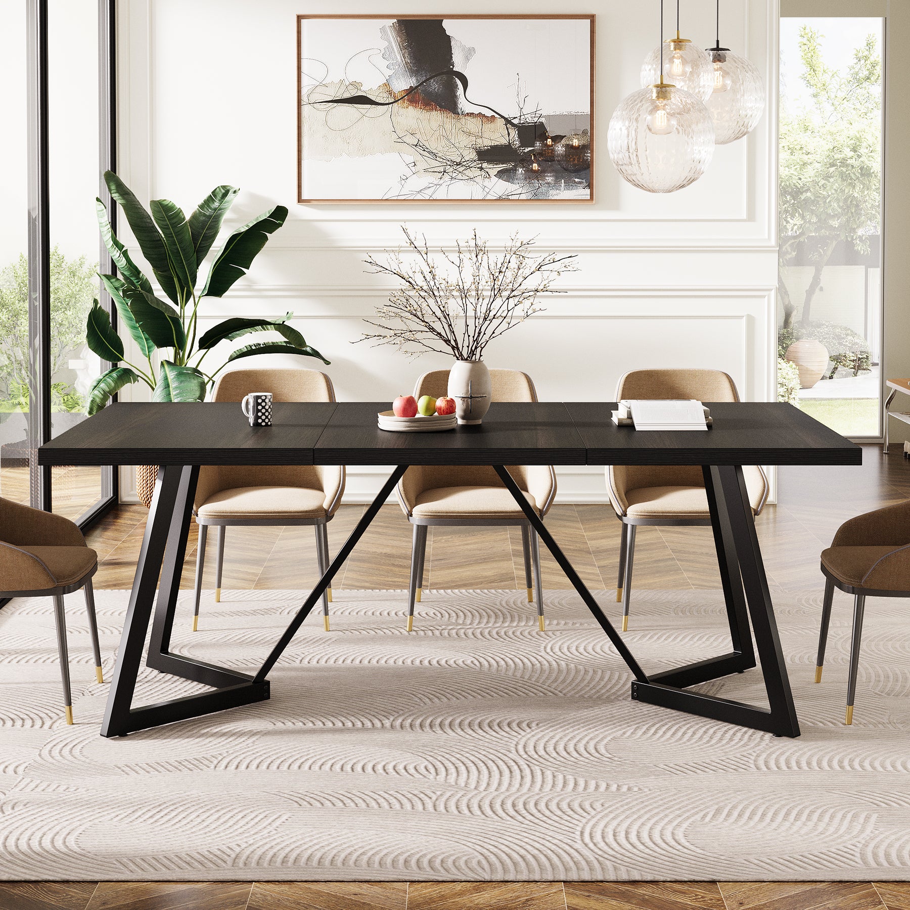 Tribesigns Tavolo da pranzo, moderno tavolo da cucina da 180 cm per 4-6