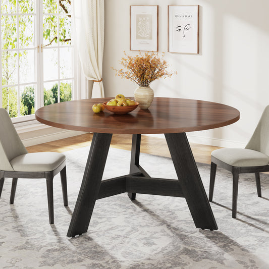 Tribesigns Circle Dining Table, tavolo da cucina in legno da 120 cm per 4 persone