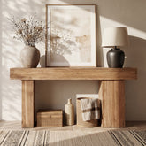 Tribeisgns Tavolo consolle da 160 cm, tavolino da divano in stile country in legno massello 3