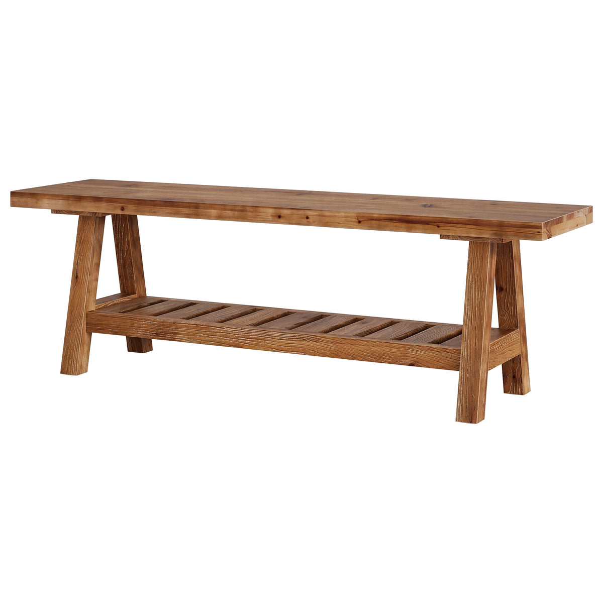 Panca in Legno Massello con Vano Contenitore e Pannello Protettivo, 140 cm