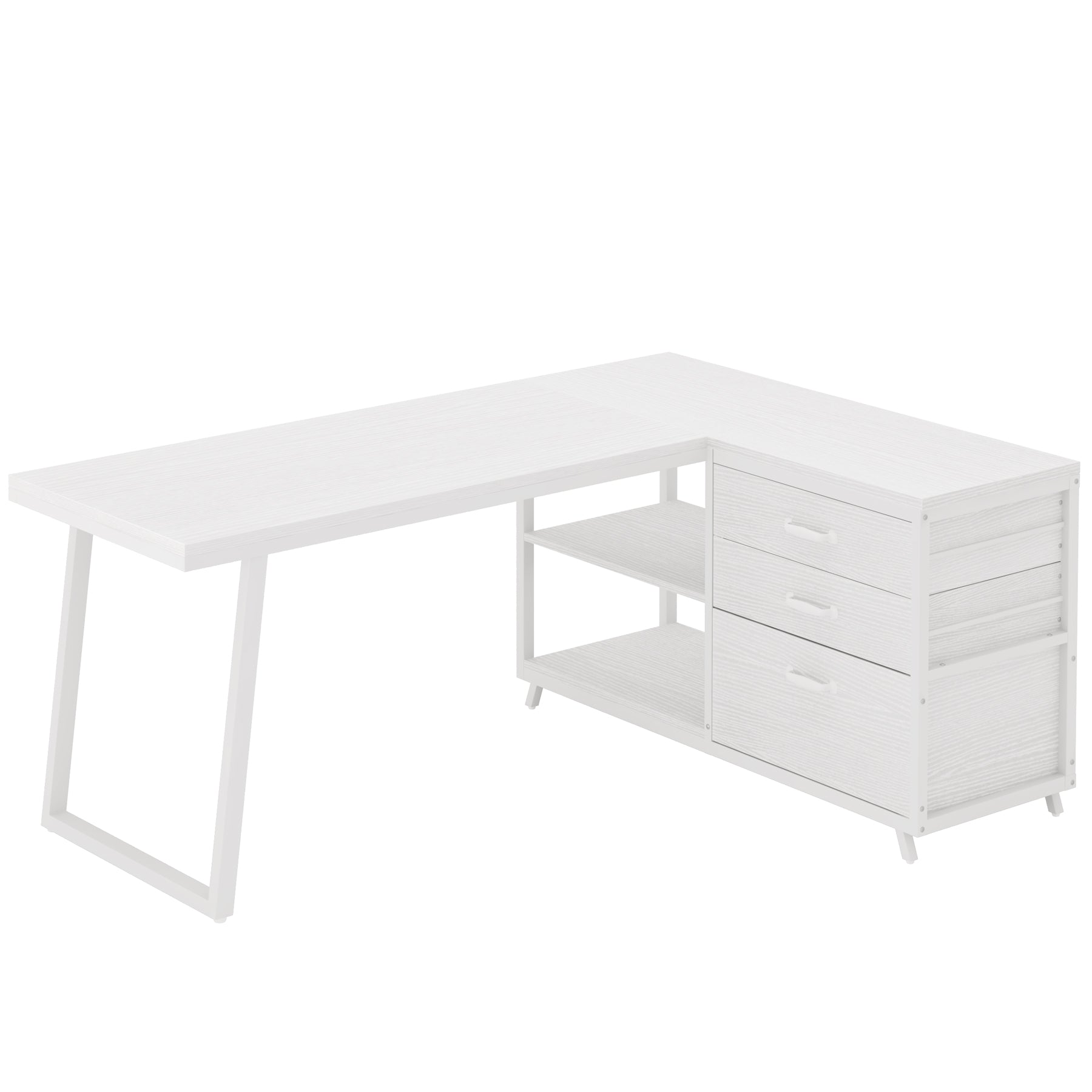 Tribesigns Scrivania per Computer a Forma di L, Scrivania Angolare Reversibile per Casa e Ufficio con 3 Cassetti