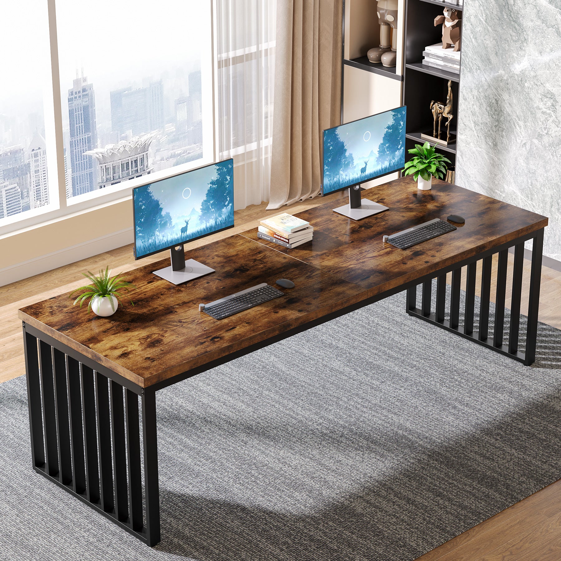 Tribesigns 180 cm scrivania, Scrivania per computer tavolo da ufficio tavolo da conferenza