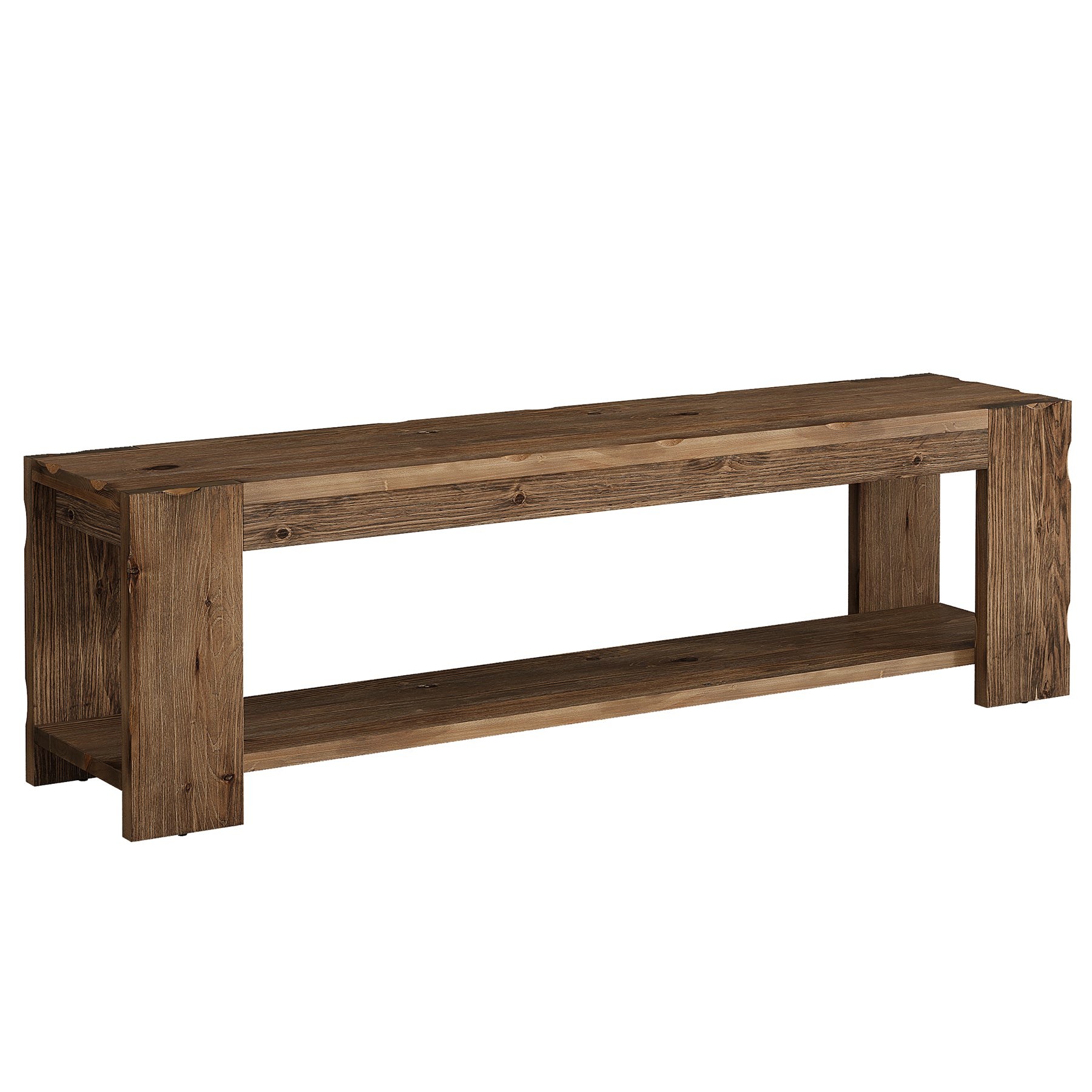 Tribesigns Mobile TV in legno massello da 140 cm, consolle a 2 livelli per TV fino a 60 pollici